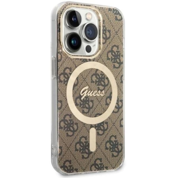 Guess iPhone 14 Pro -puhelinkotelo MagSafe 4G - Ruskea