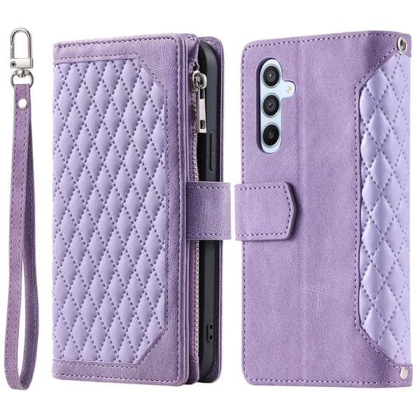 Plånboksfodral för Samsung Galaxy S26 Plus Konstläder med handledsrem - Lila