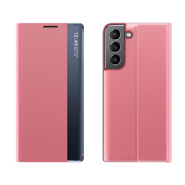 Galaxy S23 Plus Case Sleep Flip - vaaleanpunainen