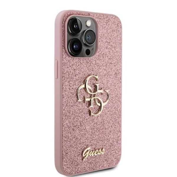Guess iPhone 15 Pro mobilcover Glitter Script Big 4G - Pink