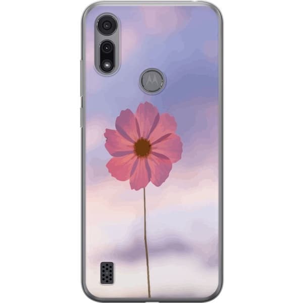 Mobilcover til Motorola Moto E6i med Rosa blomst