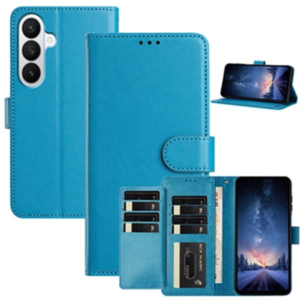 Samsung Galaxy S26 Pro Plånboksfodral Konstläder Folio Flip - Ljusblå