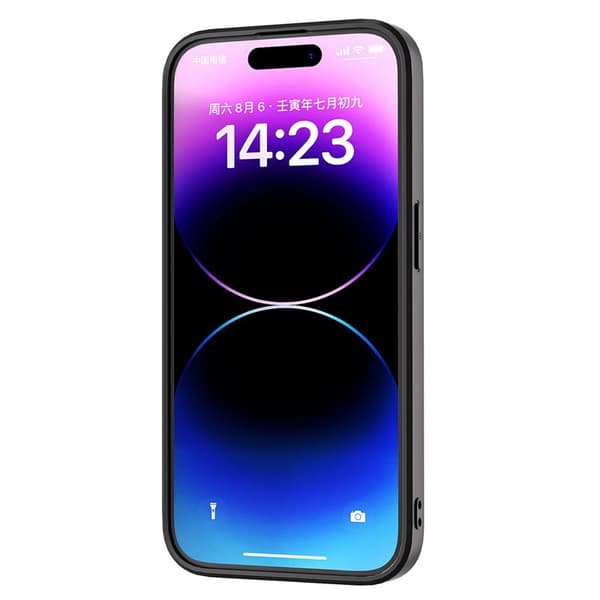 ABEEL Mobilskal till iPhone 15 Pro , Stöttålig Läder, Blå