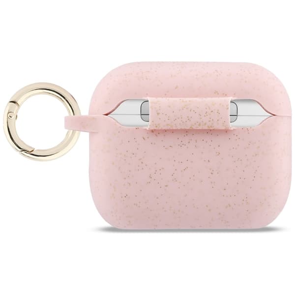 Guess AirPods Pro 3 Skal Silicone Glitter Ring Rosa