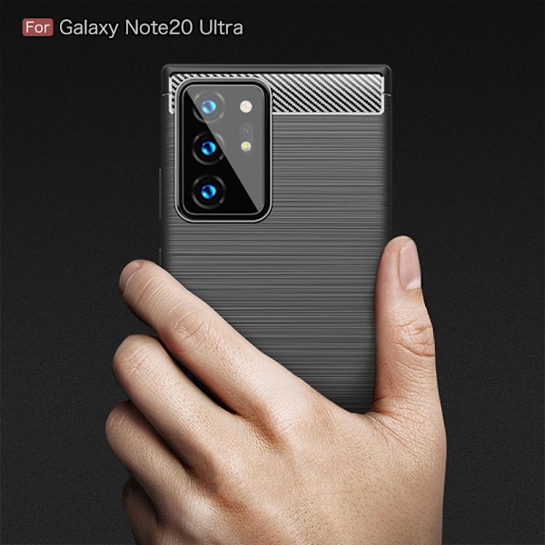 Carbon TPU Cover til Galaxy Note 20 Ultra - Sort Black