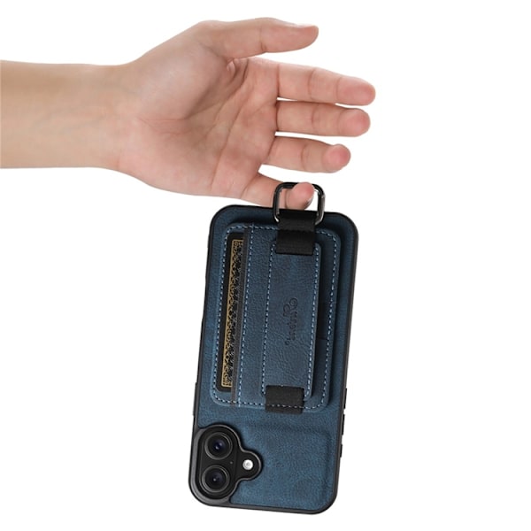 SUTENI Mobilskal till iPhone 16 Plus Litchi Texture - Blå Blå