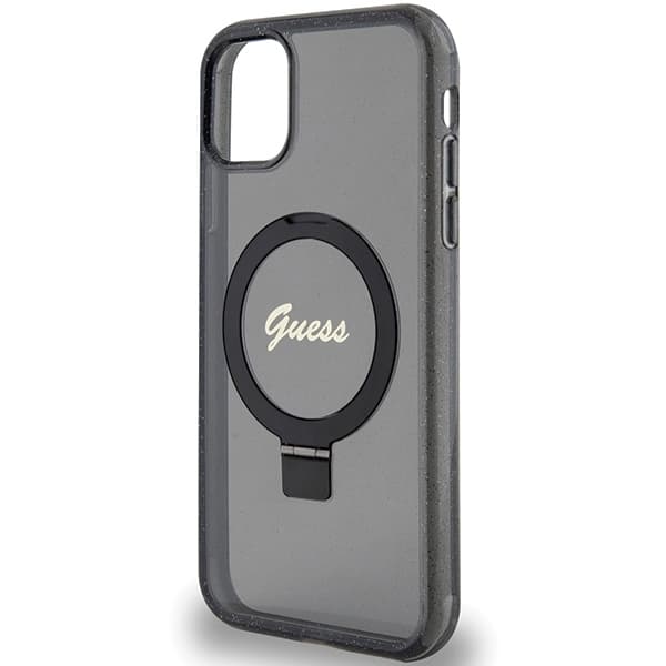 Guess Mobilskal till iPhone 11 / Xr MagSafe Ring Stand Script Glit MagSafe
