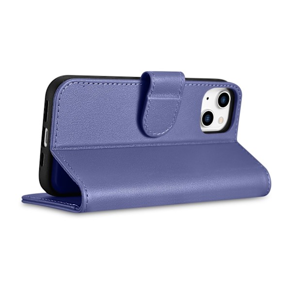 iCarer iPhone 14 Plånboksfodral 2in1 Äkta Läder - Ljuslila