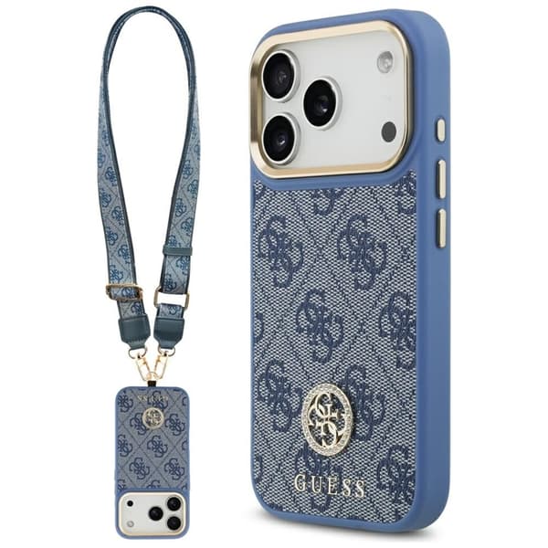 Guess Mobilskal till iPhone 17 Pro MagSafe 4G Strass Logo & Big Strap