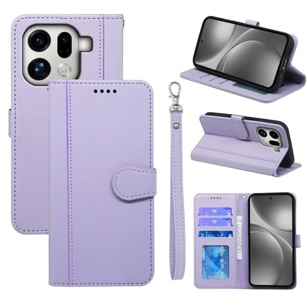 Oppo Find X9 Pro 5G Plånboksfodral Konstläder - Lila