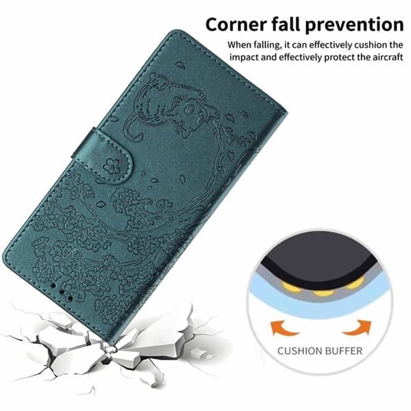 Plånboksfodral för Samsung Galaxy S26 Plus Ställfunktion Konstläder - Svartgrön