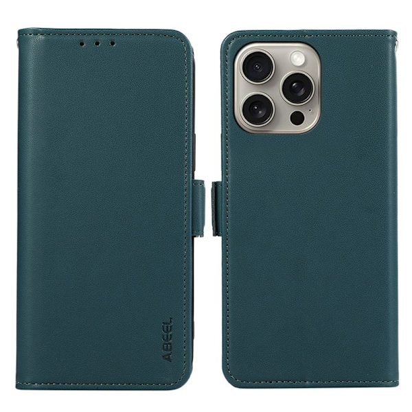 ABEEL iPhone 12 Pro Max Plånboksfodral RFID-Skydd Konstläder Ställ - Grön