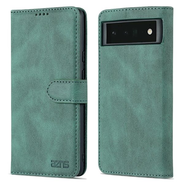 AZNS Google Pixel 6 Pro Plånboksfodral TPU+Konstläder - Grön