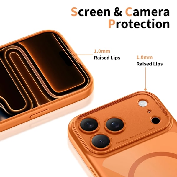 Tech-Protect Mobilskal till iPhone 17 Pro Magsafe Peak - Orange/Clear Orange