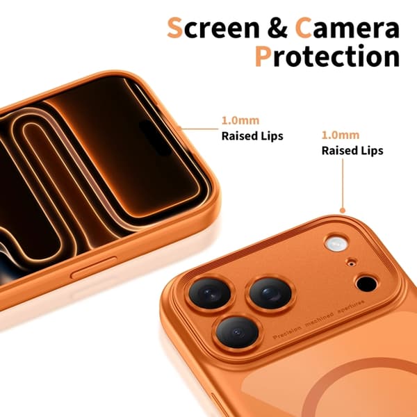 Tech-Protect Telefontaske til iPhone 17 Pro Magsafe Peak - Orange/Klar Orange