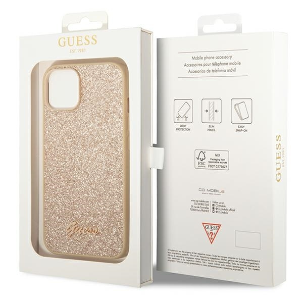 Guess Mobilskal till iPhone 14 / 15 / 13 MagSafe Glitter Script