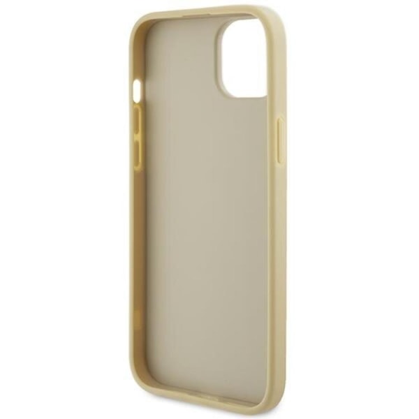Guess Mobilskal till iPhone 15 Läder Metall Logo Strass - Guld Guld