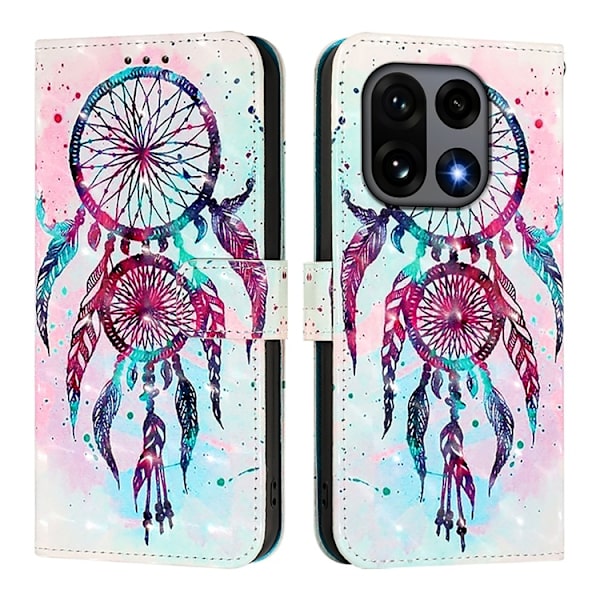 OnePlus 15 Konstläder Plånboksfodral Pattern Printing Blå