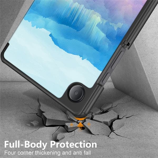 Galaxy Tab A9 Fodral Pattern Printing Tri-fold Konstläder Fantasi