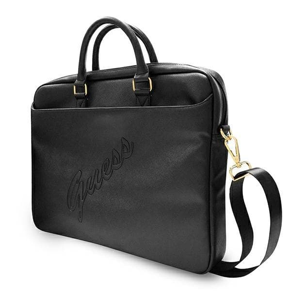 Guess Saffiano Script Väska Notebook 16'' - Svart Svart