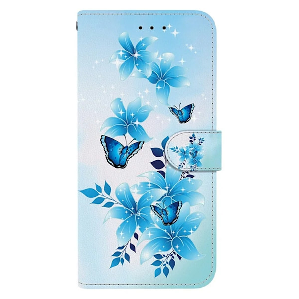 iPhone 17 Pro Max Plånboksfodral Med Lanyard - Blå Butterfly Blå