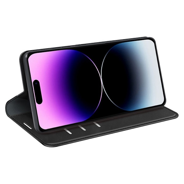 iPhone 15 Pro Max Plånboksfodral Flip PU-Läder - Svart Svart