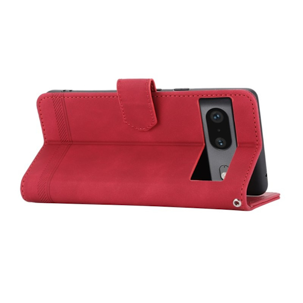 DIERFENG Google Pixel 7 5G Plånboksfodral DF-03 Flip Konstläder - Röd