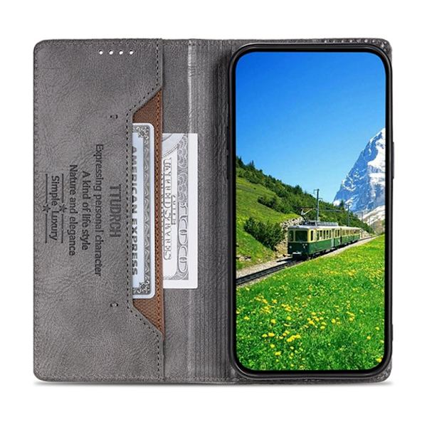 TTUDRCH Samsung Galaxy S26+ Plånboksfodral Konstläder RFID Skydd - Grå