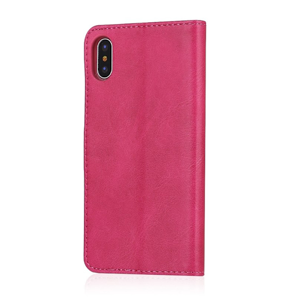 LC.IMEEKE Stand Plånboksfodral i Konstläder - Rosa för iPhone X/10
