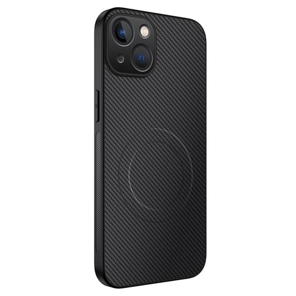 WANLONFENG Mobilskal till iPhone 14 MagSafe Carbon TQ Svart