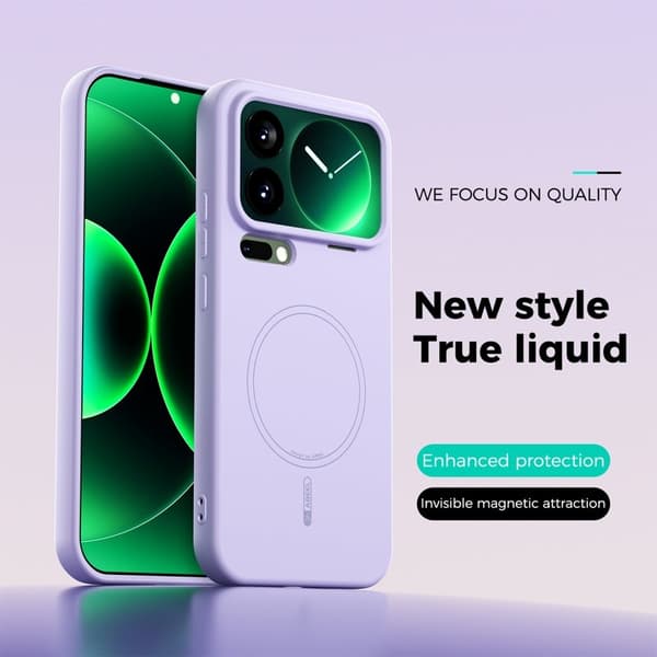 ABEEL Mobilskal till Xiaomi 17 Pro Max MagSafe Lila Liquid Silicone
