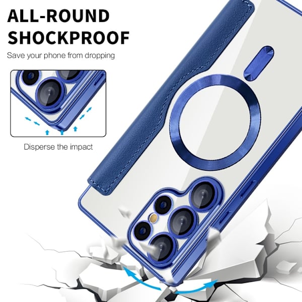 Galaxy S25 Ultra Plånboksfodral MagSafe RFID Blocking - Safir Blå