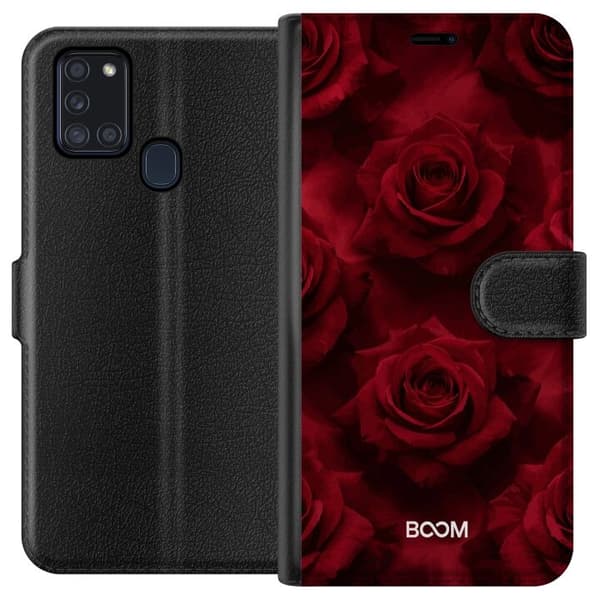 Plånboksfodral till Samsung Galaxy A21s med Crimson Rose