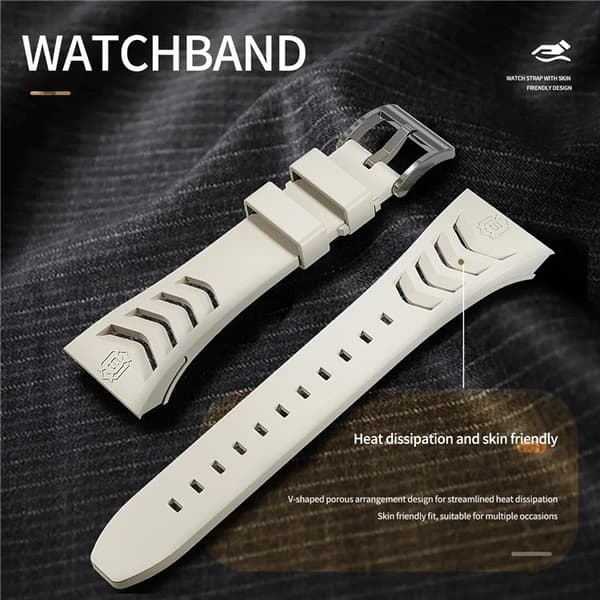 SHELLBOX Apple Watch 45mm Armband Silikon Metal - Vit Vit