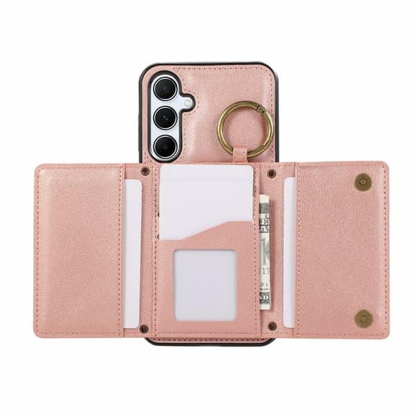 Plånboksfodral för Samsung Galaxy S26 Plus Konstläder Kickstand - Rosa
