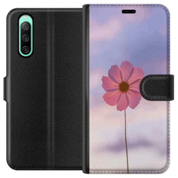 Plånboksfodral till Sony Xperia 10 IV med Rosa blomma