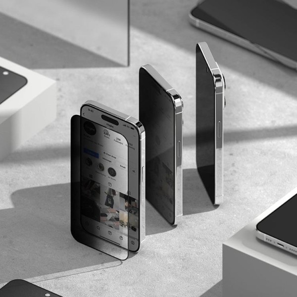 Ringke iPhone 15 Pro Max Skærmbeskytter i hærdet glas Privatliv