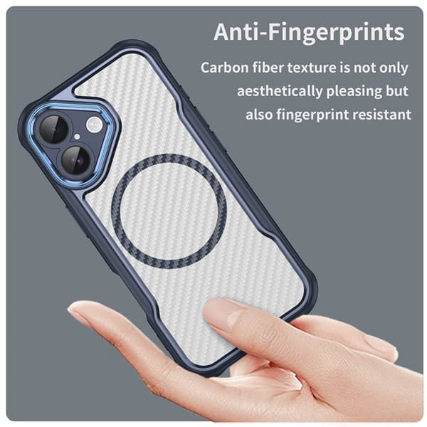 Mobilskal till iPhone 17 MagSafe Carbon Fiber - Blå Blå