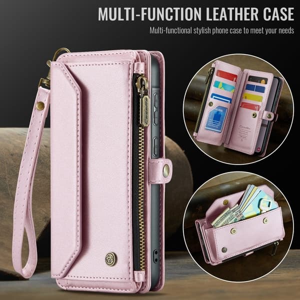CASEME Plånboksfodral Konstläder för Samsung Galaxy A56 5G - Rosa