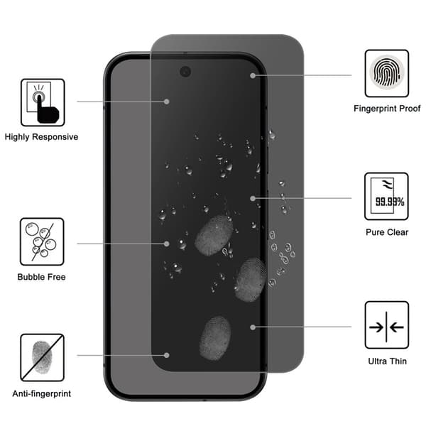 Google Pixel 10/10 Pro Härdat Glas Skärmskydd Arc Edge - Svart Transparent