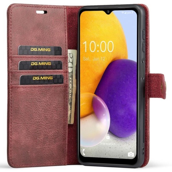 DG.MING Folio Flip irrotettava lompakkokotelo Galaxy A13 4G - punainen
