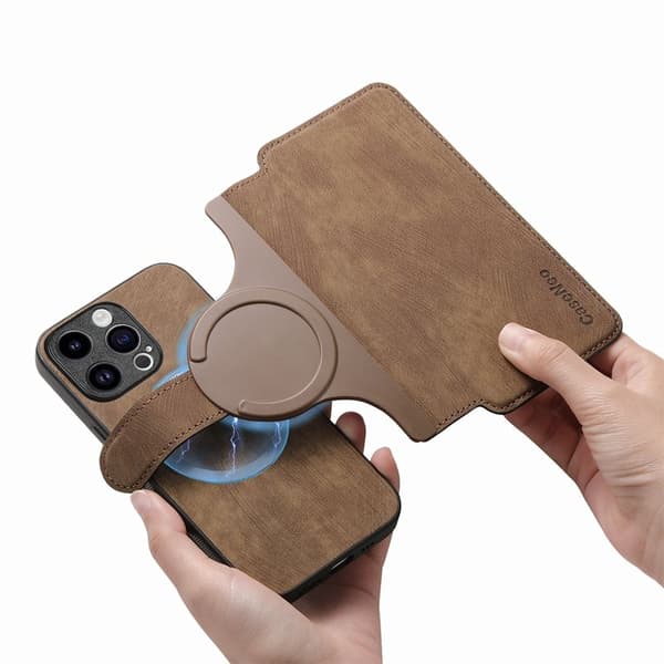 CASENEO iPhone 15 Pro Max Plånboksfodral Konstläder - Brun