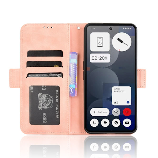 Nothing Phone (3a) Pro Plånboksfodral Läder - Rosa Rosa