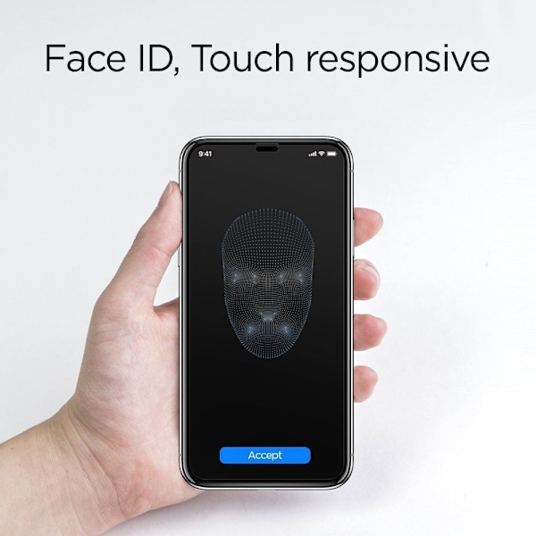 Spigen FC Härdat Glas Skärmskydd iPhone 11 Pro - Svart Svart