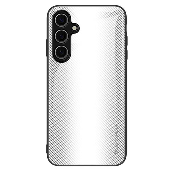 Mobilskal för Samsung Galaxy S26 Kolfibertextur Tempererat glas + TPU - Vit