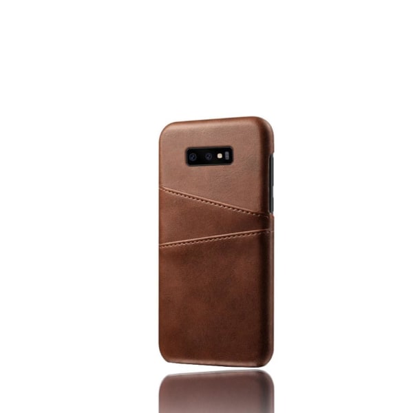 Skal med Kortfack för Samsung Galaxy S10e - Brun Brown