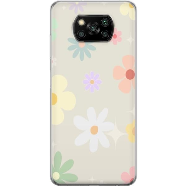 Mobilskal till Xiaomi Poco X3 NFC med fejdande blommor