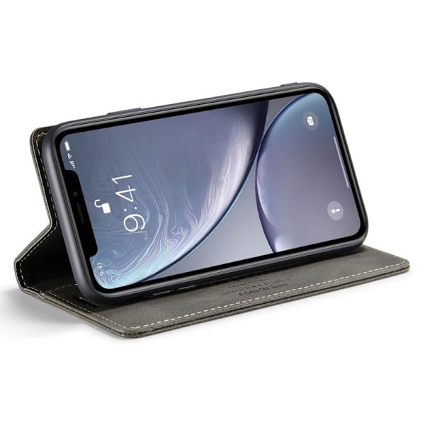 AUTSPACE A01 iPhone XR Plånboksfodral i Konstläder - Brun