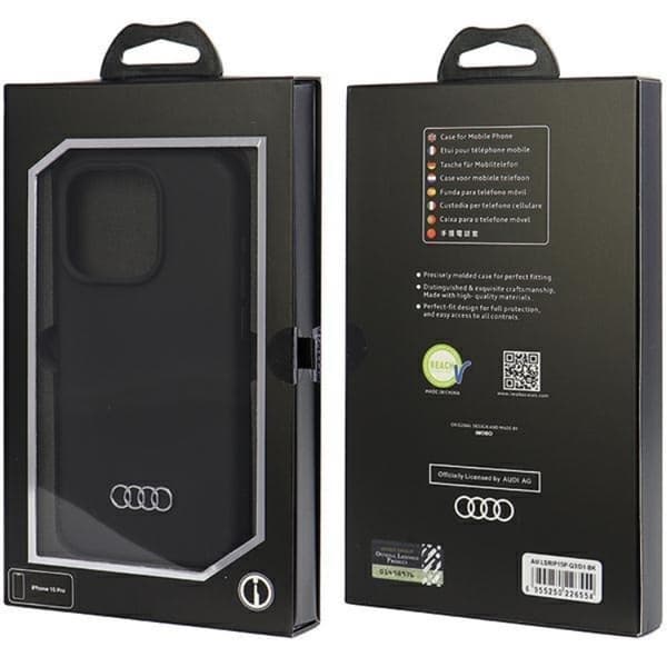 Audi iPhone 15 Pro Max Mobilskal Silikon - Sort Black