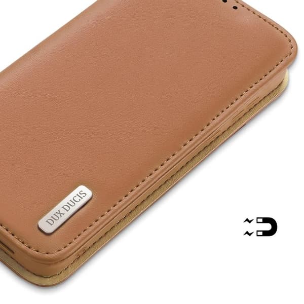 Dux Ducis Galaxy S23 Plus Pungetui Ægte Læder RFID Hivo - Brun